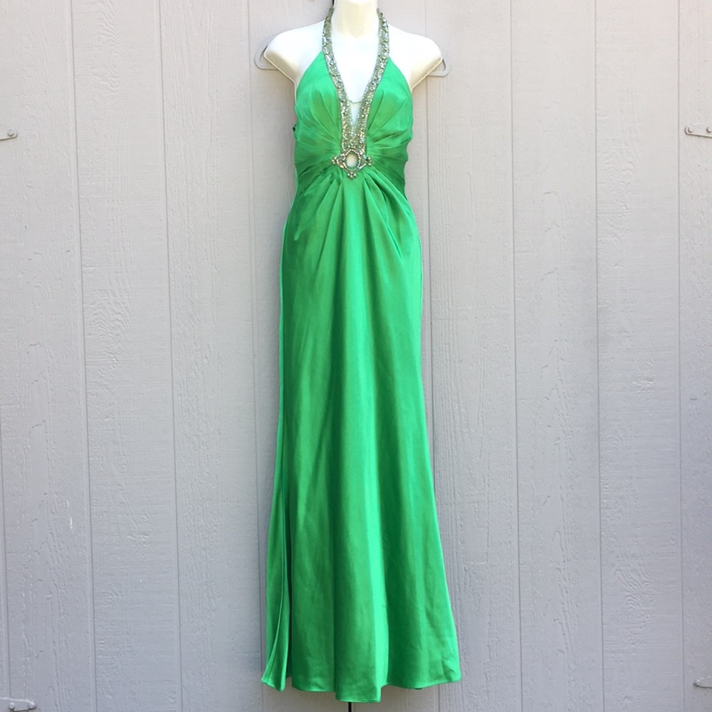 Cache Cutout Sequin Halter Prom Dress - image 1